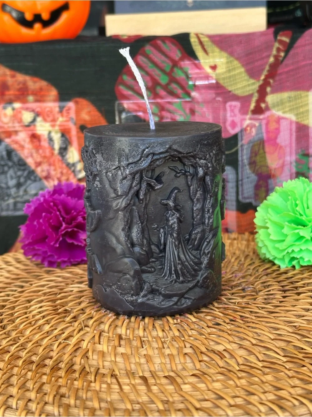Black Witch in the Woods Pillar Candle